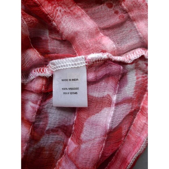 Casual Studio Womens V Neck Top M Red White Striped Short Sleeve Classiccore - Picture 4 of 7